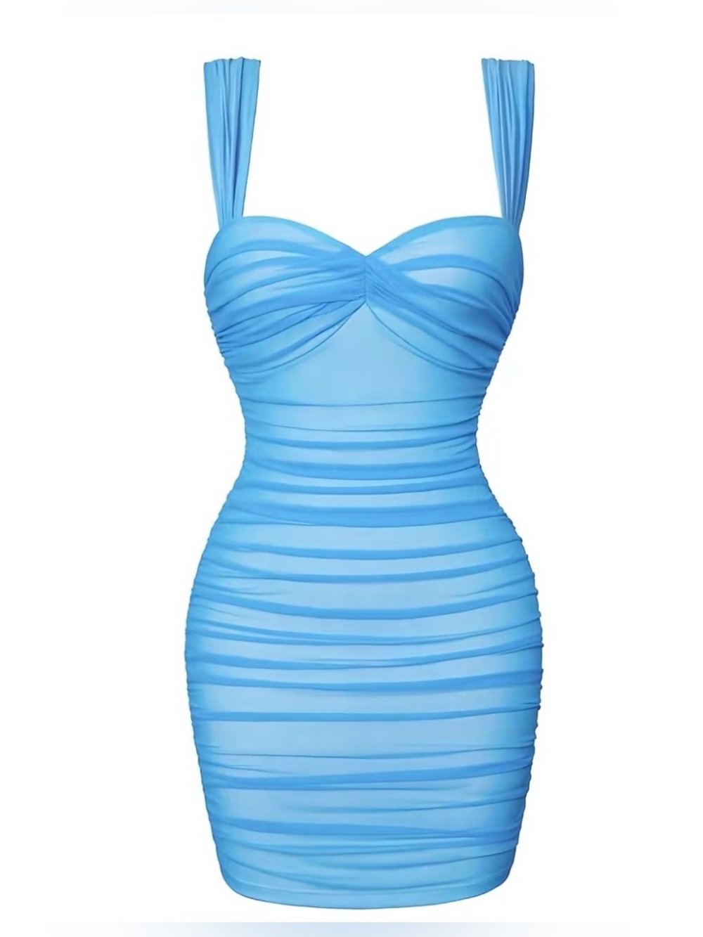 Sexy Bodycon Ruched Mini Dress - Picture 2 of 11